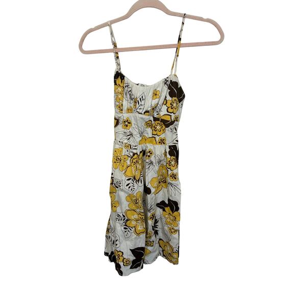 Y2K Ruby Rox Yellow Brown Babydoll Floral Flower Cami Dress Juniors 9 / Small - Picture 1 of 7